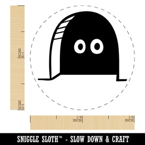 Cartoon Eyes Peeking Out of Hole In Wall Mouse Rat Rodent Self-Inking Rubber Stamp for Stamping Ink Stamper