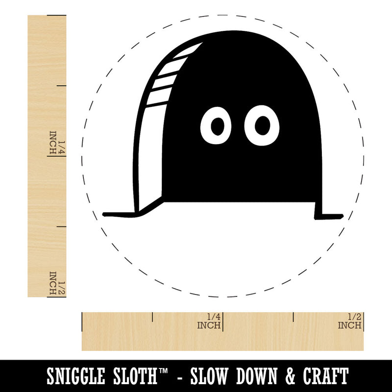 Cartoon Eyes Peeking Out of Hole In Wall Mouse Rat Rodent Self-Inking Rubber Stamp for Stamping Ink Stamper