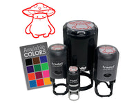 Cartoon Mushroom Man Chubby Cute Spots Self-Inking Rubber Stamp for Stamping Ink Stamper Crafting Planners