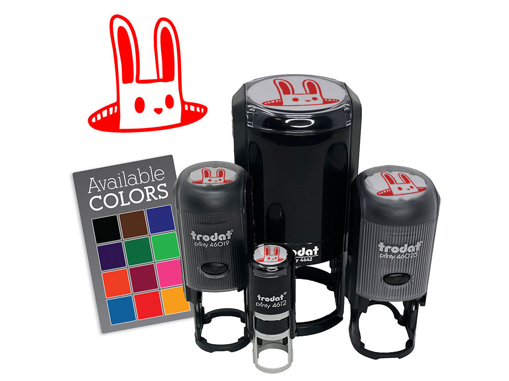 Cartoon Rabbit Bunny Poking Head Out of Hole Self-Inking Rubber Stamp for Stamping Ink Stamper Crafting Planners