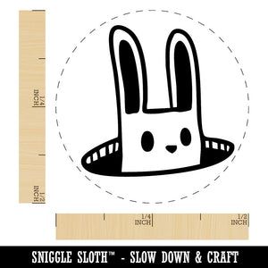 Cartoon Rabbit Bunny Poking Head Out of Hole Self-Inking Rubber Stamp for Stamping Ink Stamper Crafting Planners