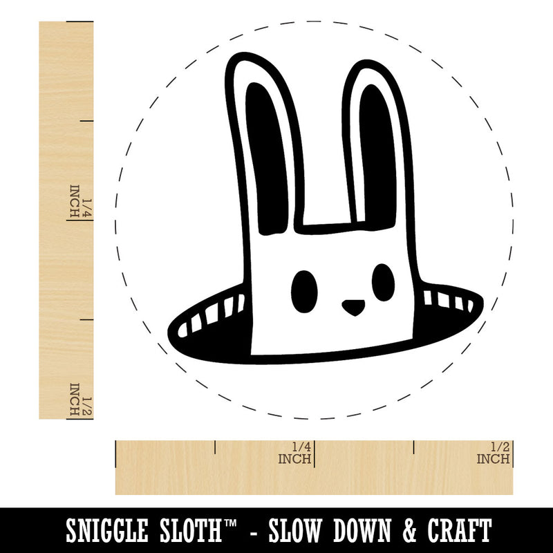 Cartoon Rabbit Bunny Poking Head Out of Hole Self-Inking Rubber Stamp for Stamping Ink Stamper Crafting Planners