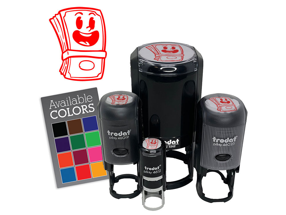 Cartoon Stack of Money Cash Happy Dollar Bill Self-Inking Rubber Stamp for Stamping Ink Stamper Crafting Planners