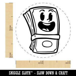 Cartoon Stack of Money Cash Happy Dollar Bill Self-Inking Rubber Stamp for Stamping Ink Stamper Crafting Planners