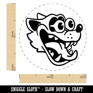 Cartoon Wolf Popping Eyes Shocked Suprised Self-Inking Rubber Stamp for Stamping Ink Stamper Crafting Planners