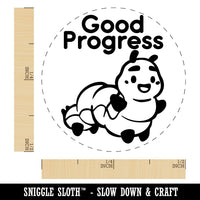 Caterpillar Good Progress Self-Inking Rubber Stamp for Stamping Ink Stamper Crafting Planners