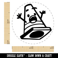 Cautious Traffic Cone Surprised Self-Inking Rubber Stamp for Stamping Ink Stamper Crafting Planners