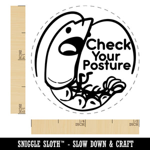 Check Your Posture Shrimp Prawn Back Self-Inking Rubber Stamp for Stamping Ink Stamper Crafting Planners