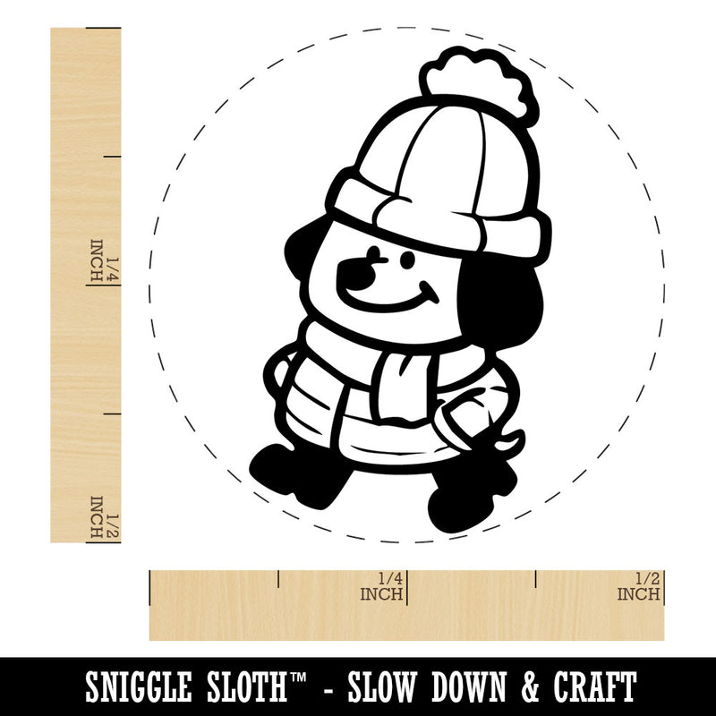 Chilly Cartoon Dog Winter Jacket Beanie Hat Self-Inking Rubber Stamp for Stamping Ink Stamper Crafting Planners