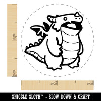 Chunky Fat Dragon Kaiju Monster Self-Inking Rubber Stamp for Stamping Ink Stamper Crafting Planners