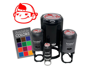 Cool Kid Boy With Backwards Hat Baseball Cap Self-Inking Rubber Stamp for Stamping Ink Stamper Crafting Planners