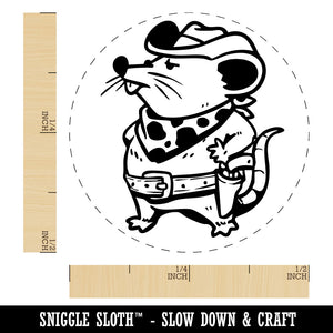Cowboy Rat Mouse Western with Hat Bandana Self-Inking Rubber Stamp for Stamping Ink Stamper Crafting Planners