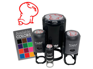 Coy Smiling Smug Funny Emote Self-Inking Rubber Stamp for Stamping Ink Stamper Crafting Planners