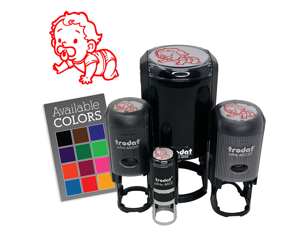 Crawling Baby Pacifier Diaper Toddler Child Self-Inking Rubber Stamp for Stamping Ink Stamper Crafting Planners