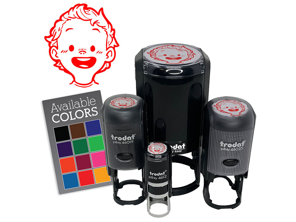 Cute Baby Boy Smile Cartoon Self-Inking Rubber Stamp for Stamping Ink Stamper Crafting Planners