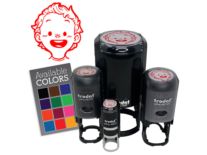 Cute Baby Boy Smile Cartoon Self-Inking Rubber Stamp for Stamping Ink Stamper Crafting Planners