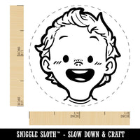 Cute Baby Boy Smile Cartoon Self-Inking Rubber Stamp for Stamping Ink Stamper Crafting Planners