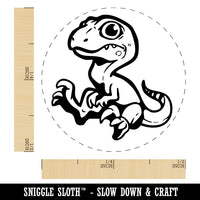 Cute Baby Velociraptor Dinosaur Self-Inking Rubber Stamp for Stamping Ink Stamper Crafting Planners