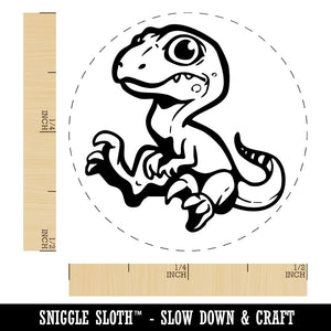 Cute Baby Velociraptor Dinosaur Self-Inking Rubber Stamp for Stamping Ink Stamper Crafting Planners