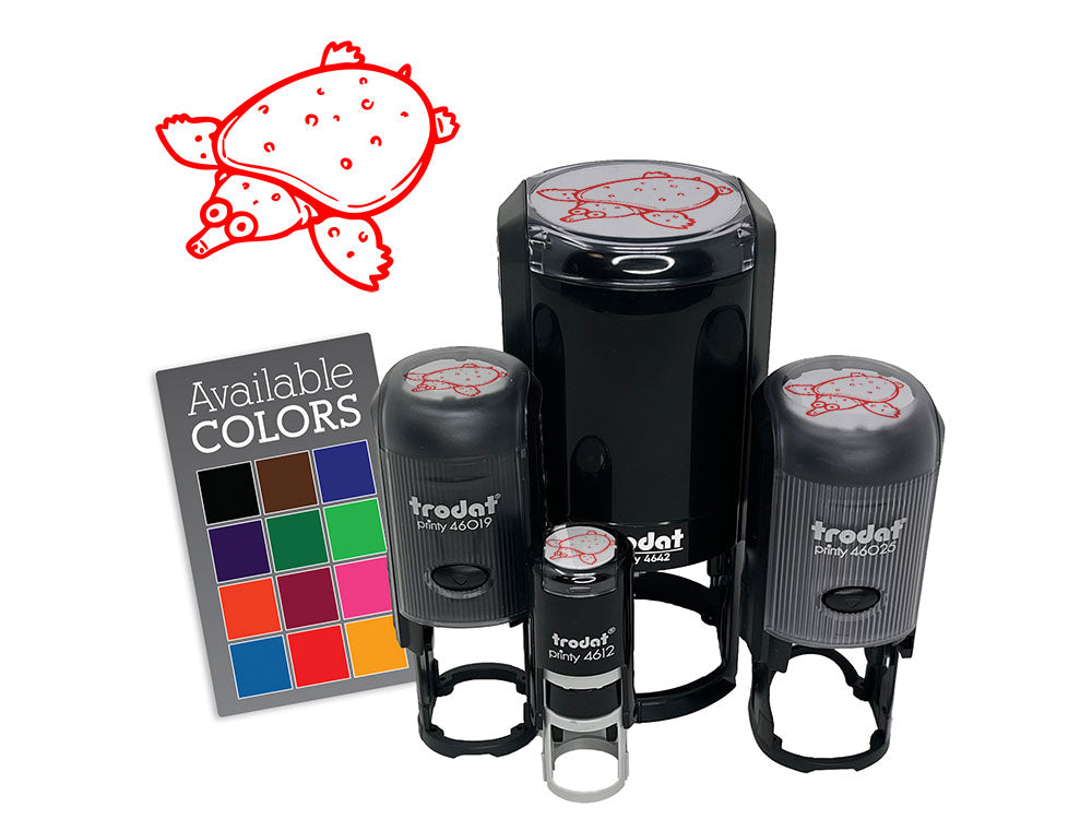 Cute Cartoon Soft-Shelled Turtle Softshell Self-Inking Rubber Stamp for Stamping Ink Stamper Crafting Planners