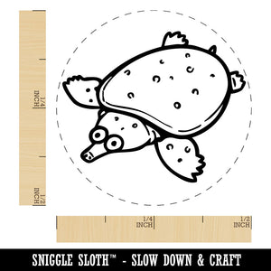 Cute Cartoon Soft-Shelled Turtle Softshell Self-Inking Rubber Stamp for Stamping Ink Stamper Crafting Planners