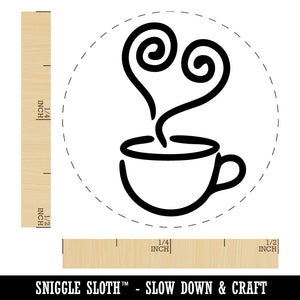 Cute Coffee Heart Mug Cup Self-Inking Rubber Stamp for Stamping Ink Stamper Crafting Planners