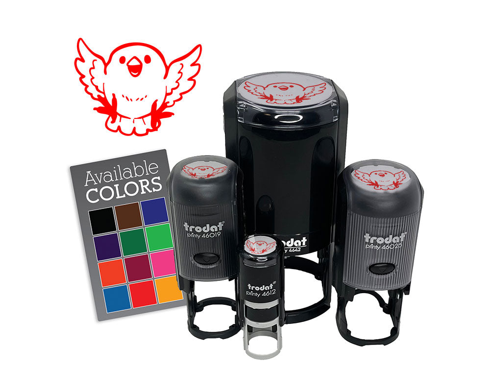 Cute Happy Excited Floating Bird Self-Inking Rubber Stamp for Stamping Ink Stamper Crafting Planners