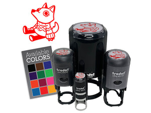 Cute Wolf Dog in Cozy Sweater Self-Inking Rubber Stamp for Stamping Ink Stamper Crafting Planners