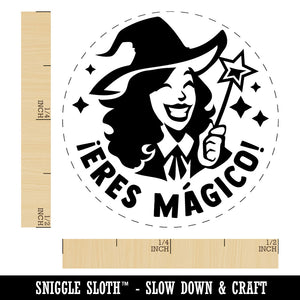 Eres Magico Magical Witch Spanish Compliment Teacher Stamp Self-Inking Rubber Stamp for Stamping Ink Stamper