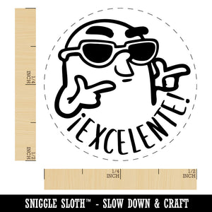 Excelente Spanish Silly Finger Guns and Sunglasses Teacher Stamp Self-Inking Rubber Stamp for Stamping Ink Stamper