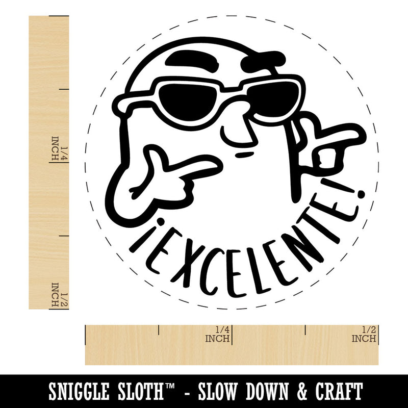 Excelente Spanish Silly Finger Guns and Sunglasses Teacher Stamp Self-Inking Rubber Stamp for Stamping Ink Stamper