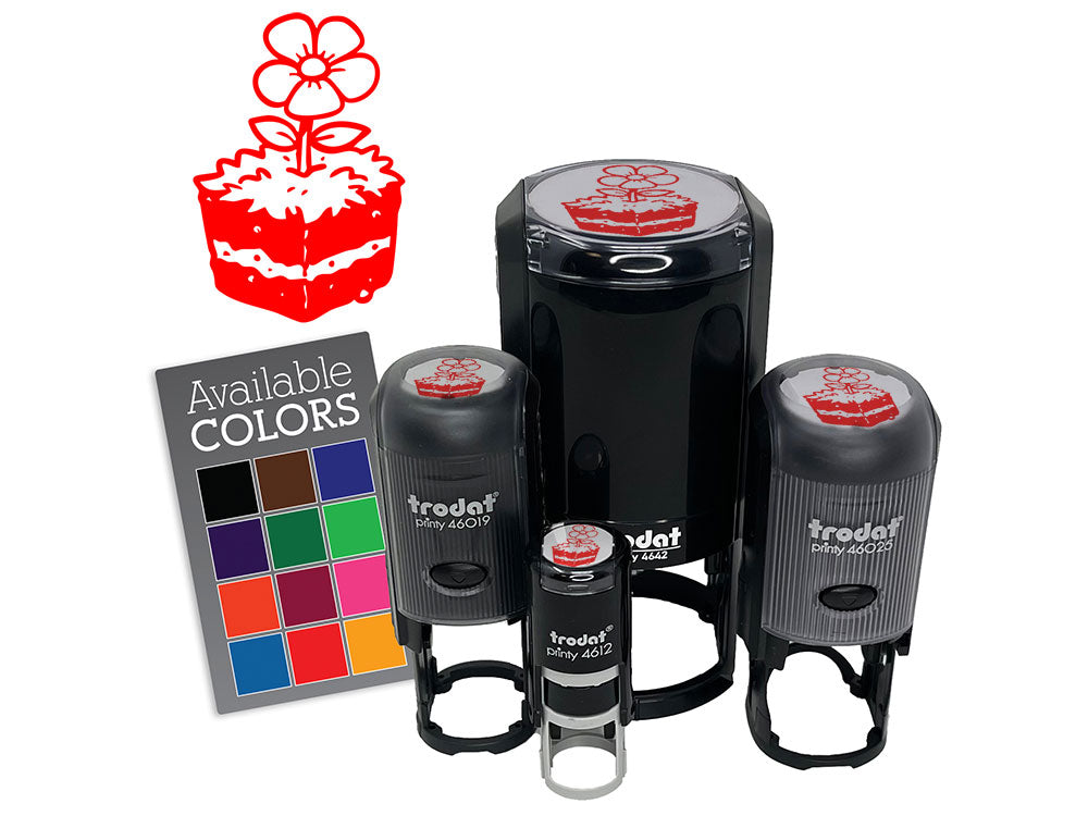 Flower Cube Block Dirt Earth Ground Garden Self-Inking Rubber Stamp for Stamping Ink Stamper Crafting Planners
