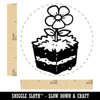 Flower Cube Block Dirt Earth Ground Garden Self-Inking Rubber Stamp for Stamping Ink Stamper Crafting Planners