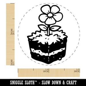 Flower Cube Block Dirt Earth Ground Garden Self-Inking Rubber Stamp for Stamping Ink Stamper Crafting Planners
