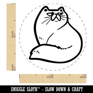 Fluffy Snob Cat Persian Smooshed Face Self-Inking Rubber Stamp for Stamping Ink Stamper Crafting Planners