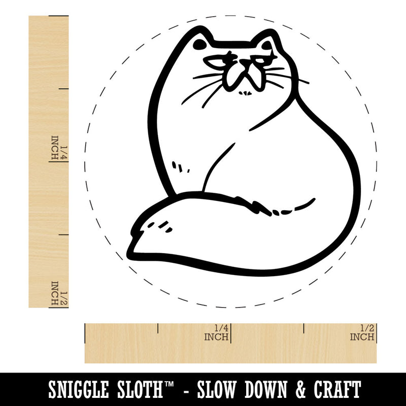 Fluffy Snob Cat Persian Smooshed Face Self-Inking Rubber Stamp for Stamping Ink Stamper Crafting Planners