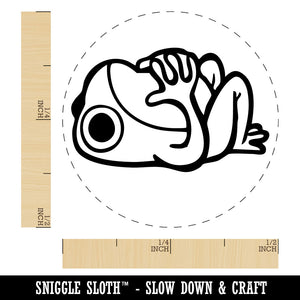 Frog Laying On Back Contemplating Thinking Considering Self-Inking Rubber Stamp for Stamping Ink Stamper
