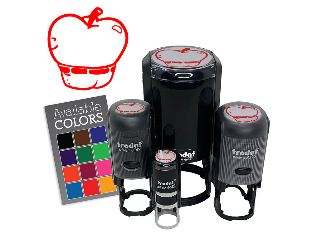 Funny Apple Bottom Jeans Silly Fruit Self-Inking Rubber Stamp for Stamping Ink Stamper Crafting Planners