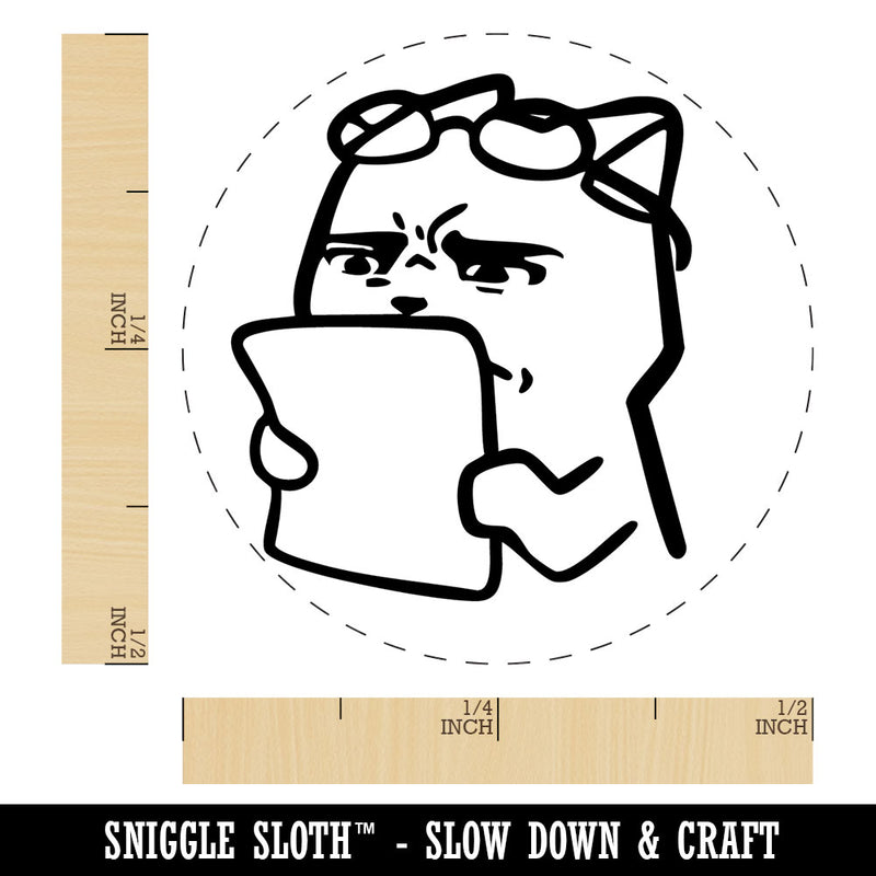 Funny Concerned Confused Disturbed Teacher Cat Paper Homework Self-Inking Rubber Stamp for Stamping Ink Stamper