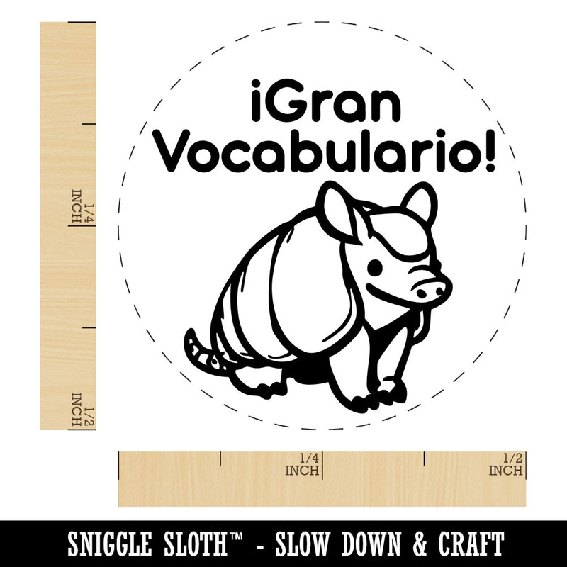 Gran Vocabulario Spanish Great Vocabulary Armadillo Teacher Stamp Self-Inking Rubber Stamp for Stamping Ink Stamper