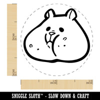 Hamster Head with Stuffed Fat Cheeks Self-Inking Rubber Stamp for Stamping Ink Stamper Crafting Planners