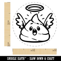 Holy Crap Funny Poop Silly Reaction Angel Halo Self-Inking Rubber Stamp for Stamping Ink Stamper Crafting Planners