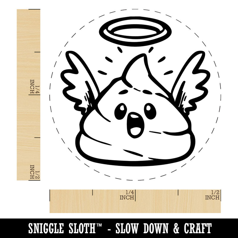 Holy Crap Funny Poop Silly Reaction Angel Halo Self-Inking Rubber Stamp for Stamping Ink Stamper Crafting Planners