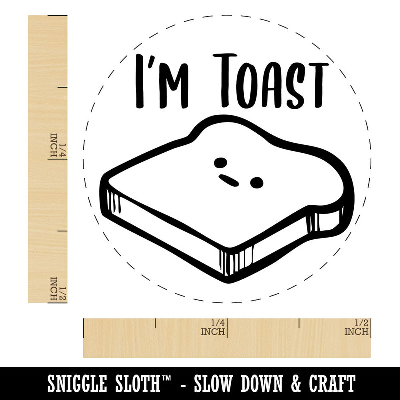 I'm Toast Funny Bread Concerned Self-Inking Rubber Stamp for Stamping Ink Stamper Crafting Planners
