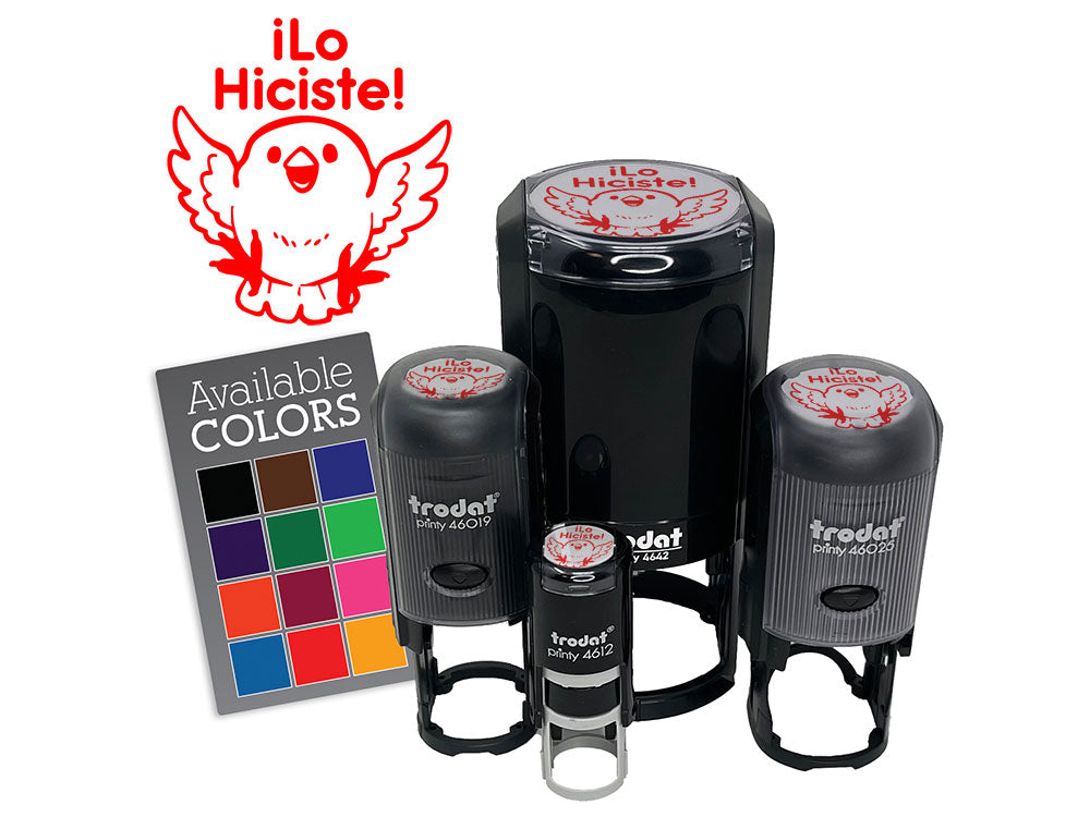 Lo Hiciste Spanish You Did It Excited Bird Teacher Stamp Self-Inking Rubber Stamp for Stamping Ink Stamper