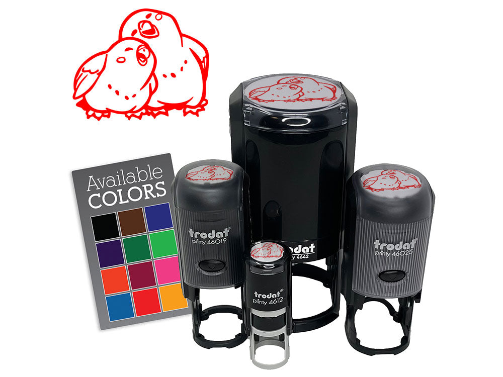 Lovebirds Cuddling Snuggling Together Love Affection Self-Inking Rubber Stamp for Stamping Ink Stamper Crafting Planners