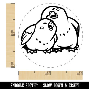 Lovebirds Cuddling Snuggling Together Love Affection Self-Inking Rubber Stamp for Stamping Ink Stamper Crafting Planners