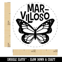 Marvilloso Marvelous Butterfly Spanish Compliment Teacher Stamp Self-Inking Rubber Stamp for Stamping Ink Stamper