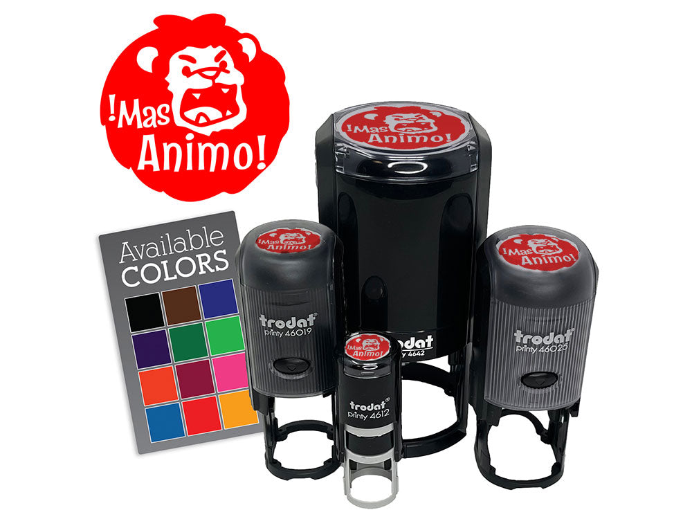 Mas Animo Lion Spanish Encouragement Teacher Stamp Self-Inking Rubber Stamp for Stamping Ink Stamper Crafting Planners