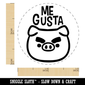 Me Gusta Spanish Funny Cartoon Pig Big Eyebrows Teacher Stamp Self-Inking Rubber Stamp for Stamping Ink Stamper